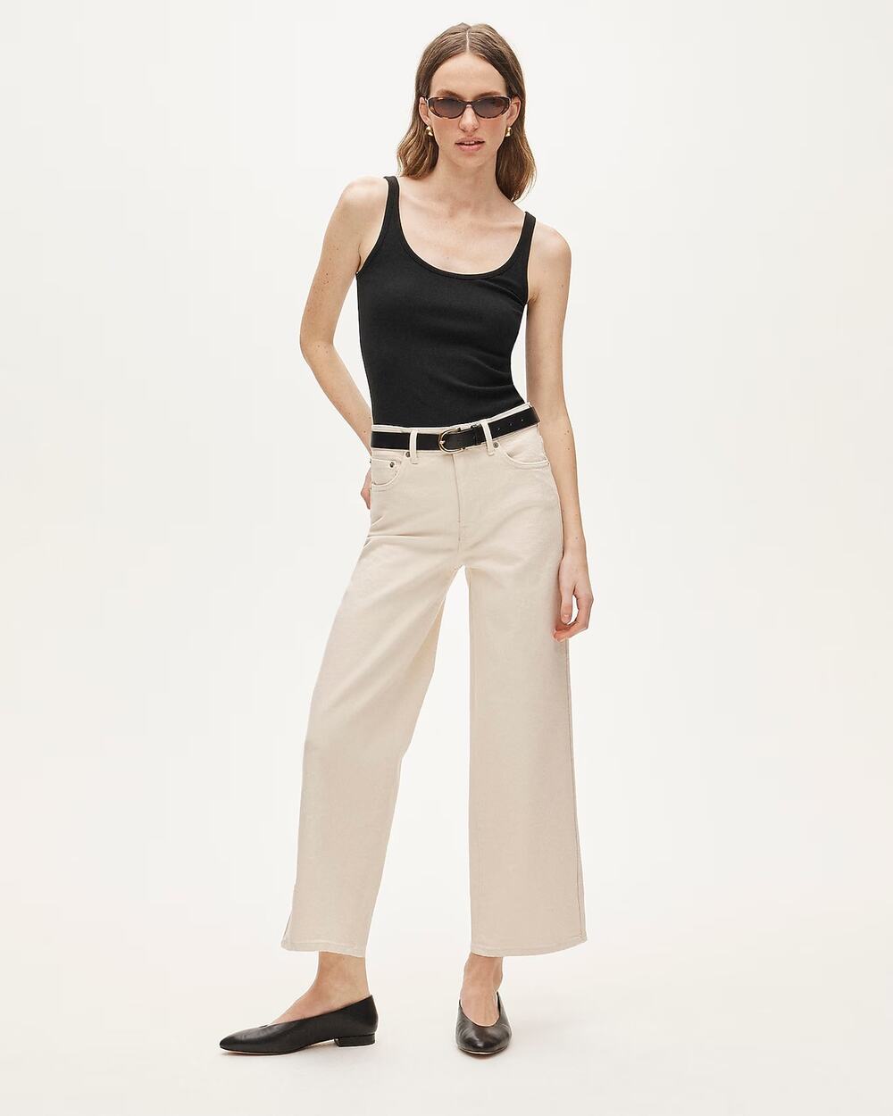 J.Crew Tall Everyday Wide-leg Ankle Jean in Semi-Stretch Ecru Wash US 29 T NWT